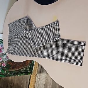 Tweed black and white skinny pants